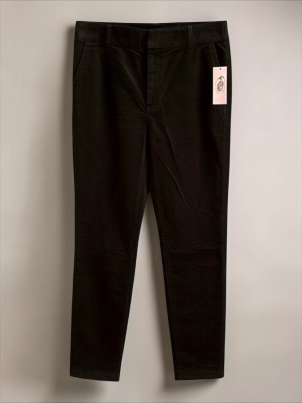 Juicy Couture Black Corduroy Tapered Pants Women’s 12 Pull-On Stretch NWT
